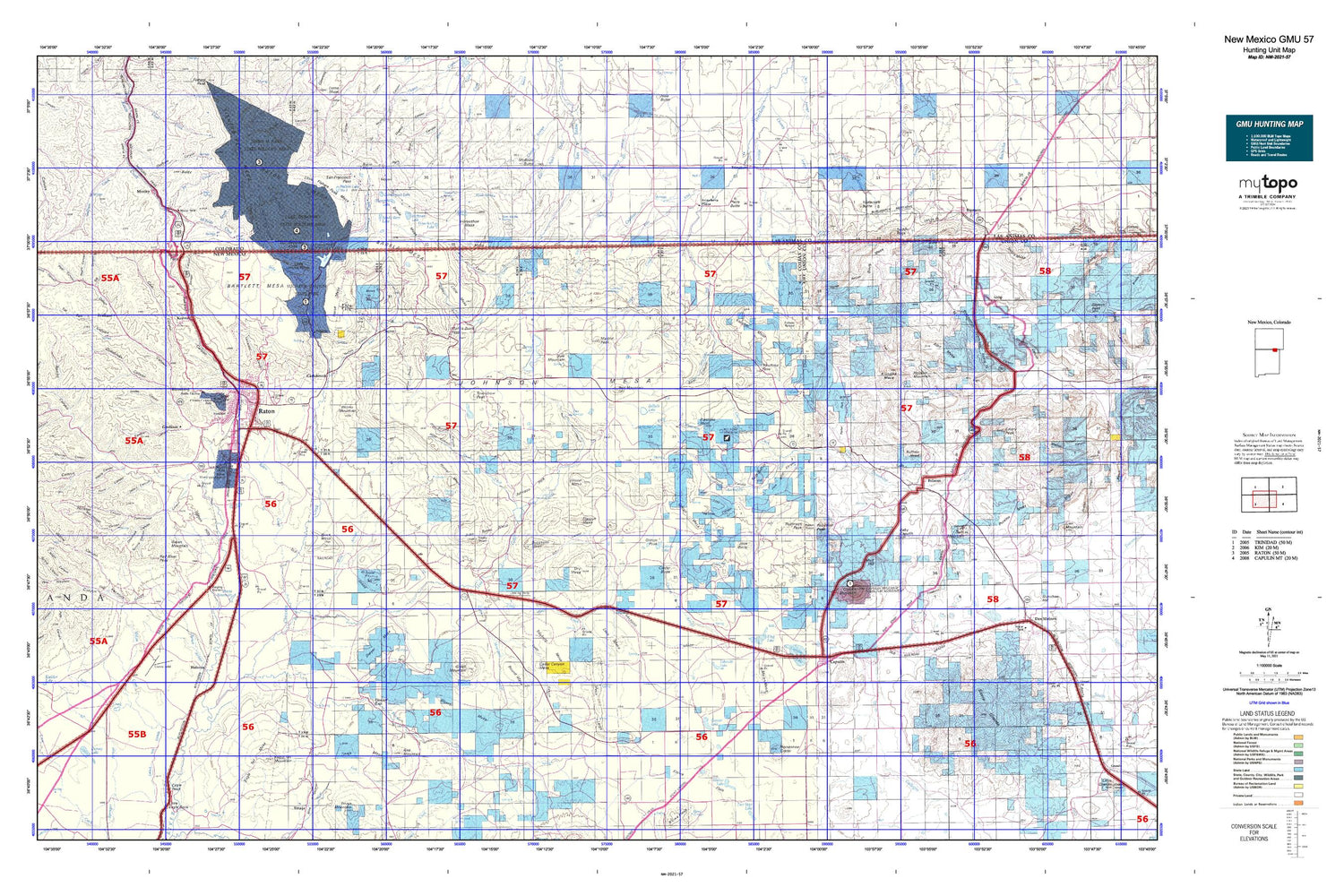 New Mexico GMU 57 Map Image