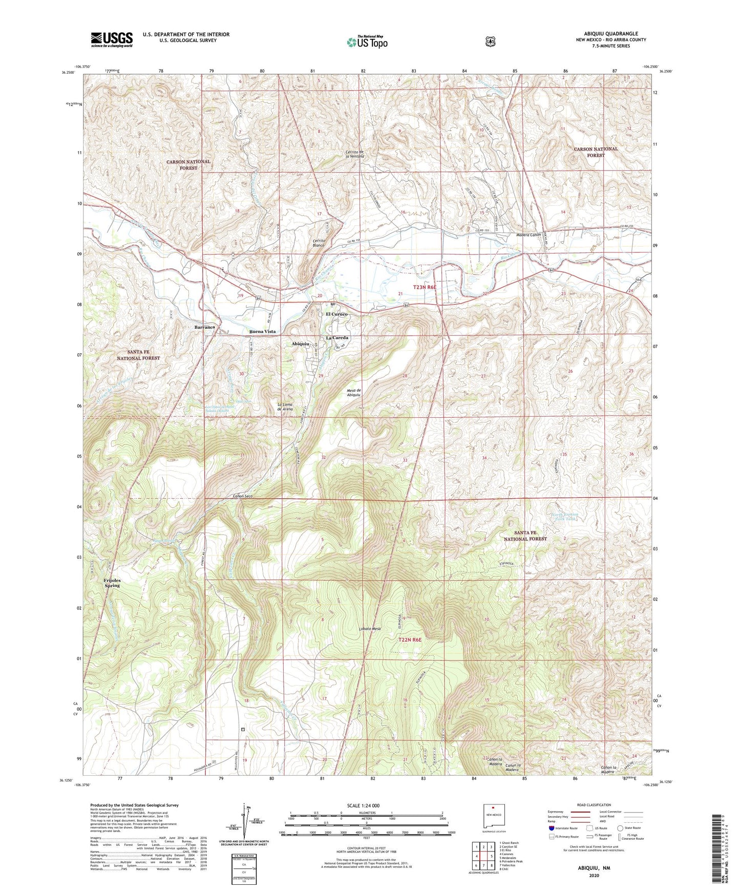 Abiquiu New Mexico US Topo Map Image