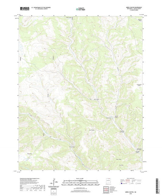 Abreu Canyon New Mexico US Topo Map Image