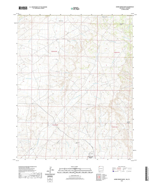 Adobe Downs Ranch New Mexico US Topo Map Image