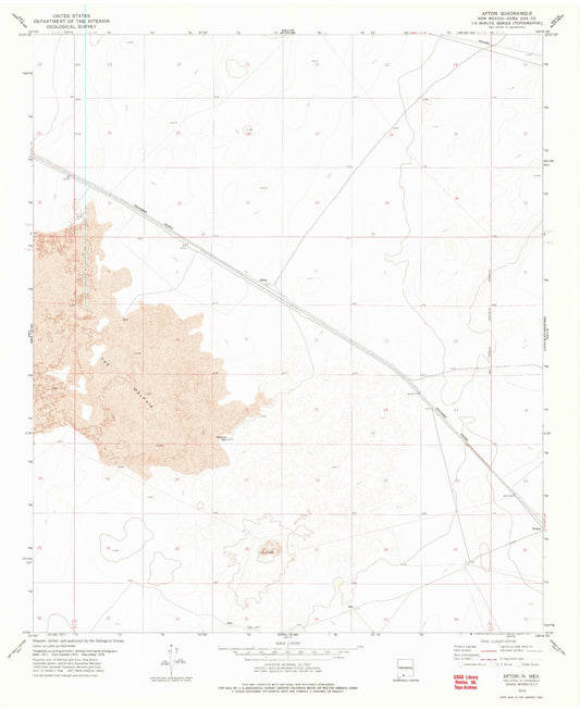 Classic USGS Afton New Mexico 7.5'x7.5' Topo Map Image