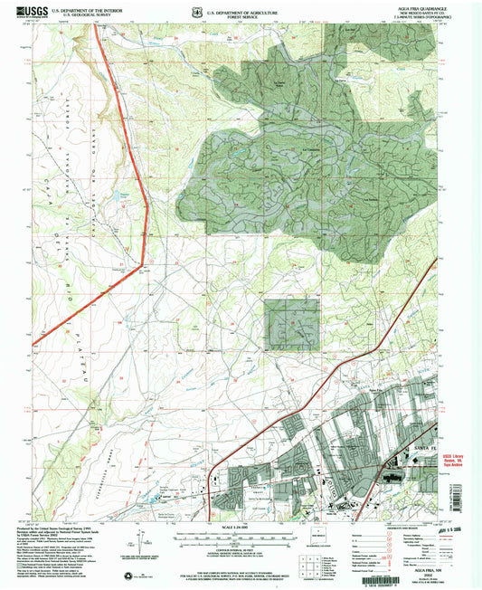 Classic USGS Agua Fria New Mexico 7.5'x7.5' Topo Map Image