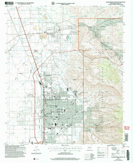 Classic USGS Alamogordo North New Mexico 7.5'x7.5' Topo Map Image
