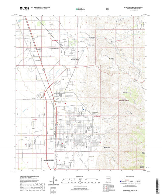 Alamogordo North New Mexico US Topo Map Image