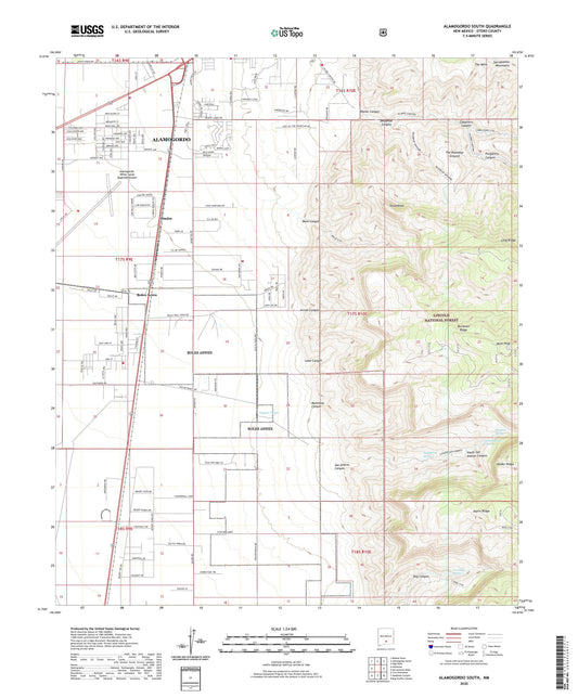 Alamogordo South New Mexico US Topo Map Image