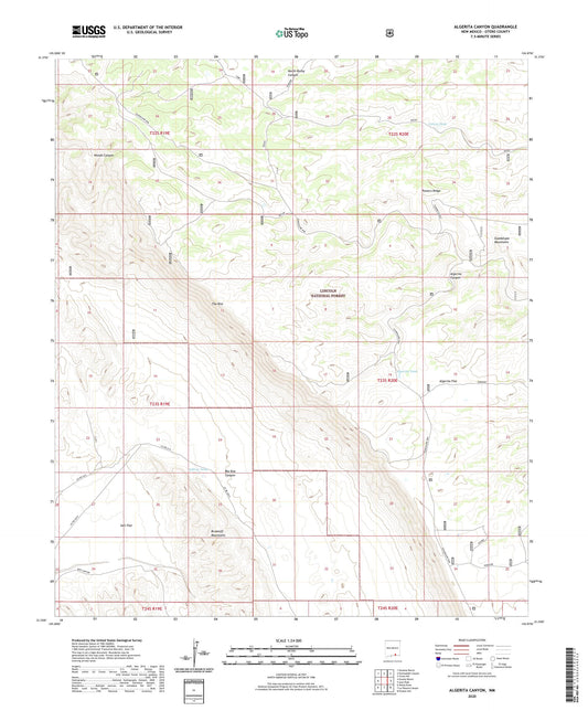 Algerita Canyon New Mexico US Topo Map Image