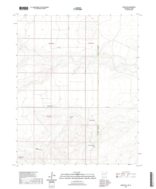 Amistad SE New Mexico US Topo Map Image