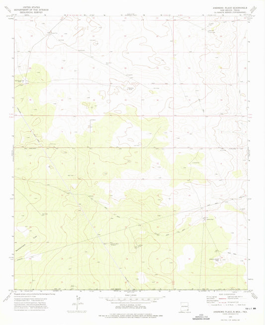Classic USGS Andrews Place New Mexico 7.5'x7.5' Topo Map Image