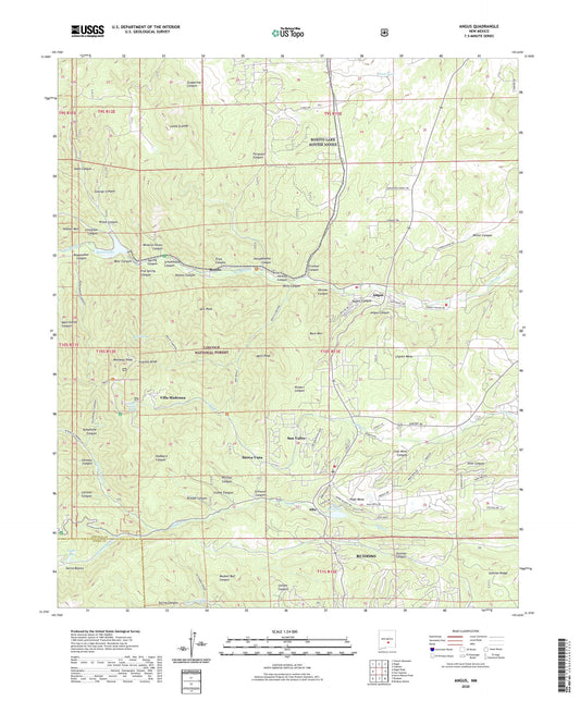 Angus New Mexico US Topo Map Image