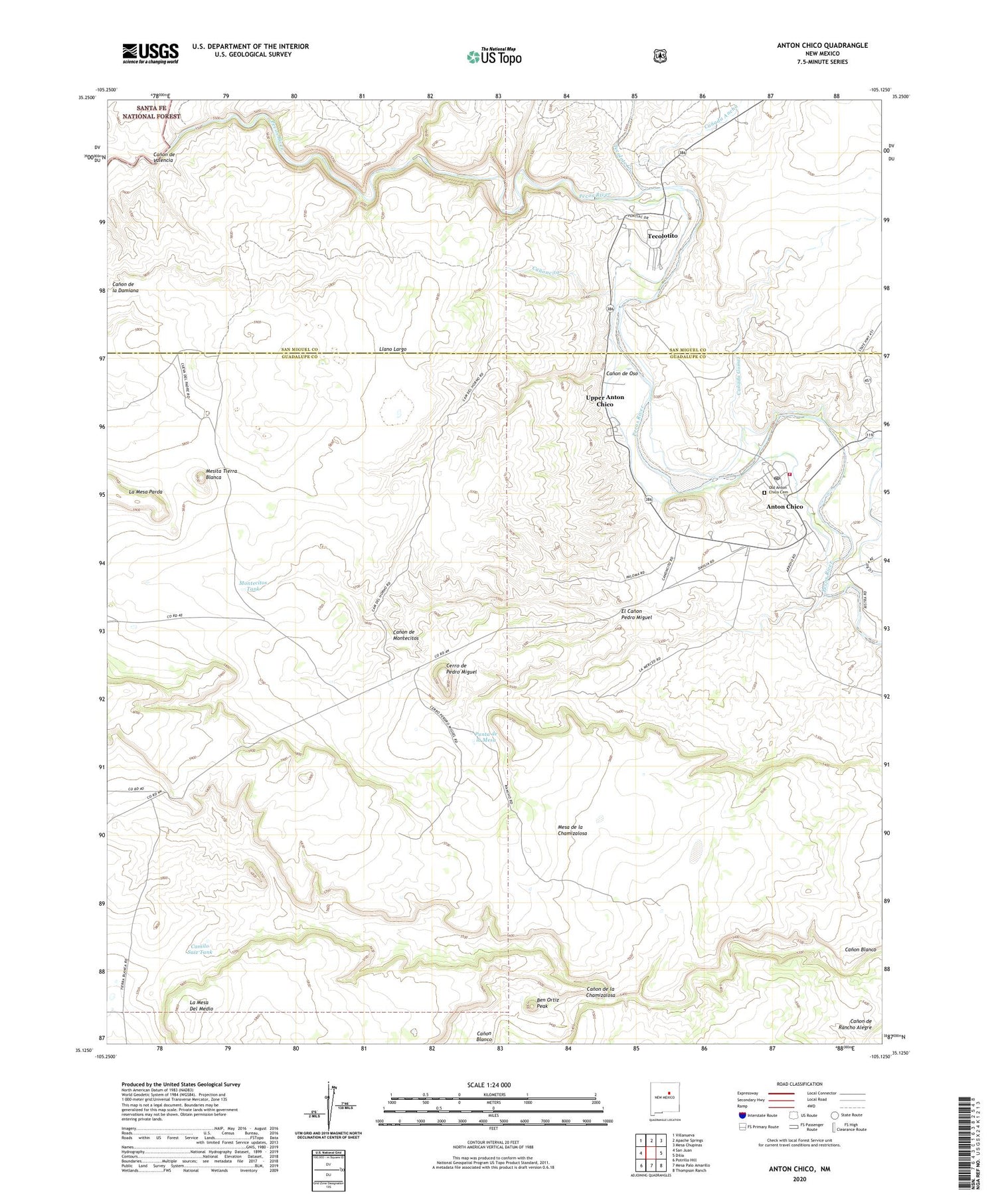 Anton Chico New Mexico US Topo Map Image