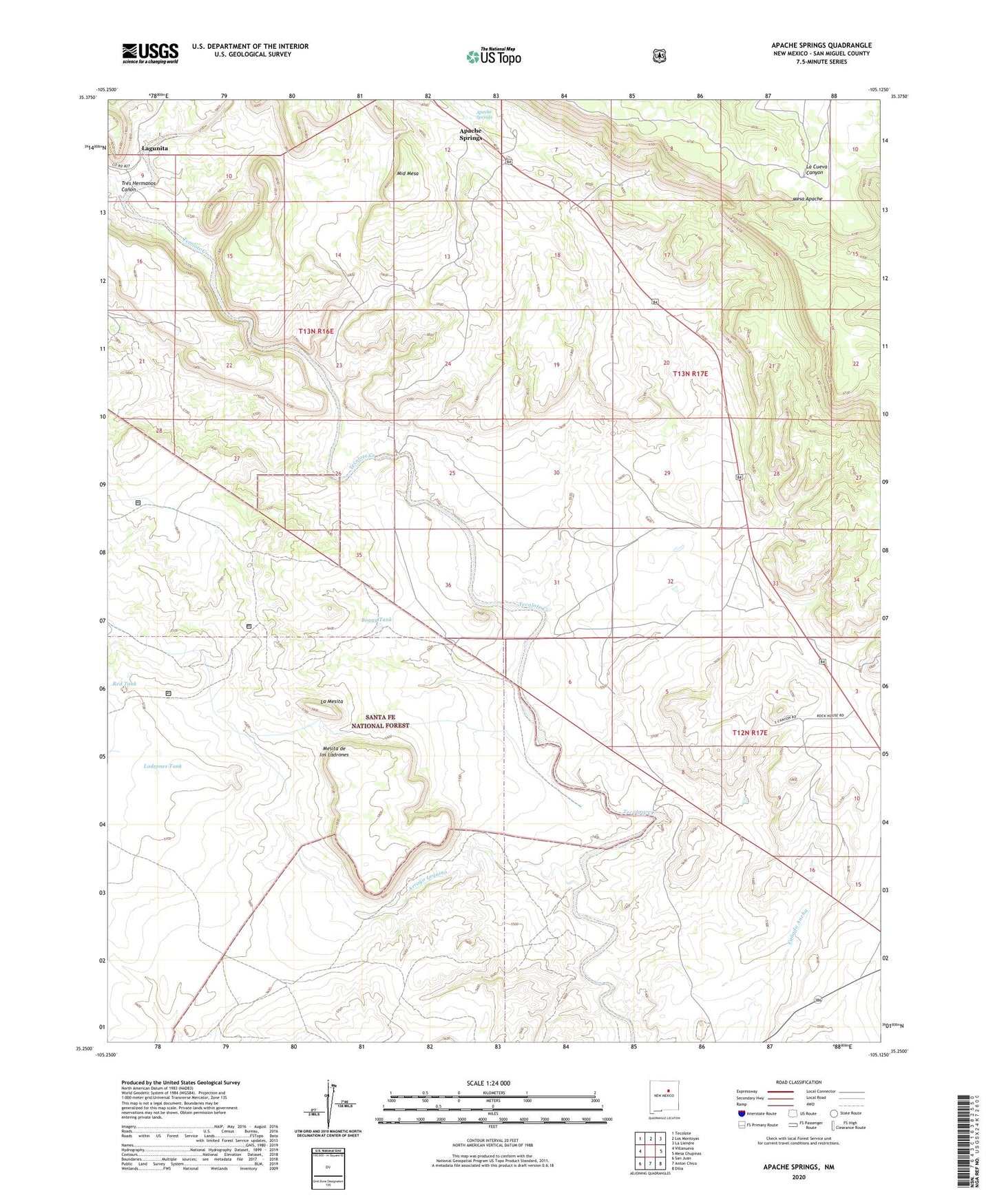 Apache Springs New Mexico US Topo Map Image