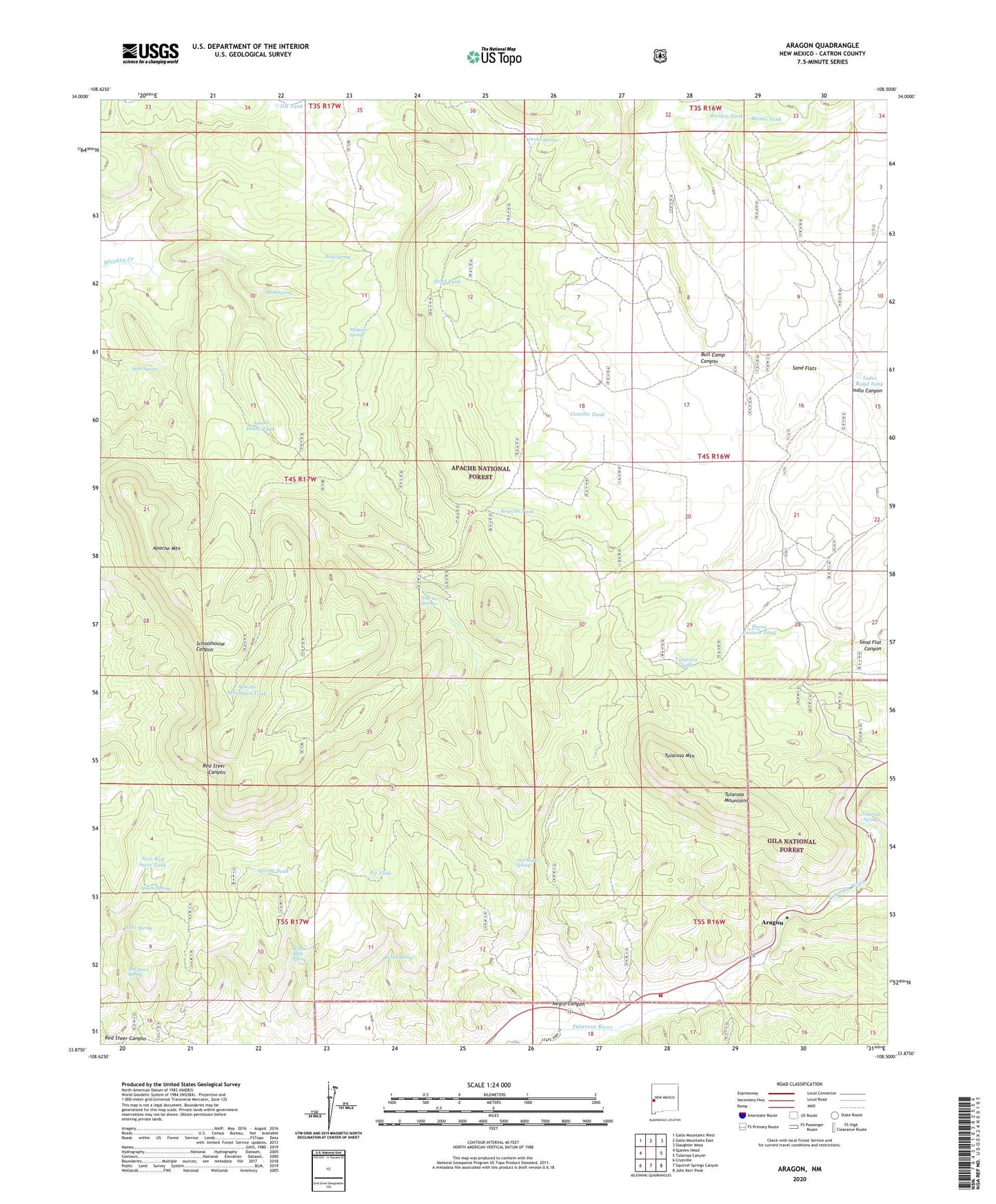 Aragon New Mexico US Topo Map Image