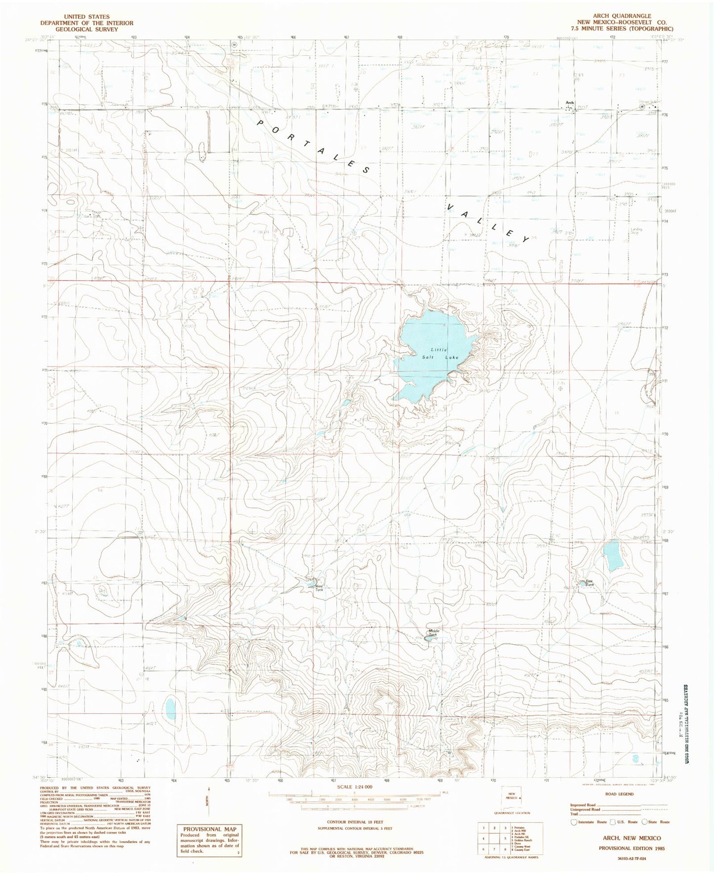 Classic USGS Arch New Mexico 7.5'x7.5' Topo Map Image