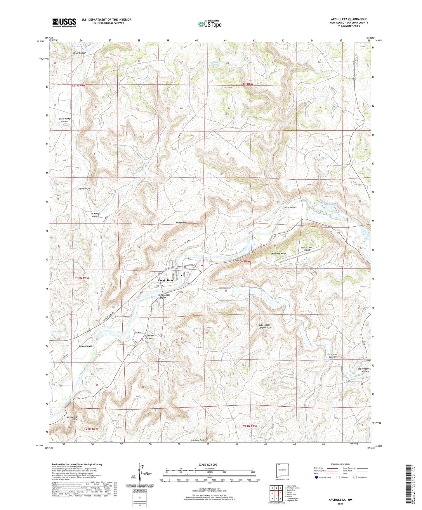 Archuleta New Mexico US Topo Map Image