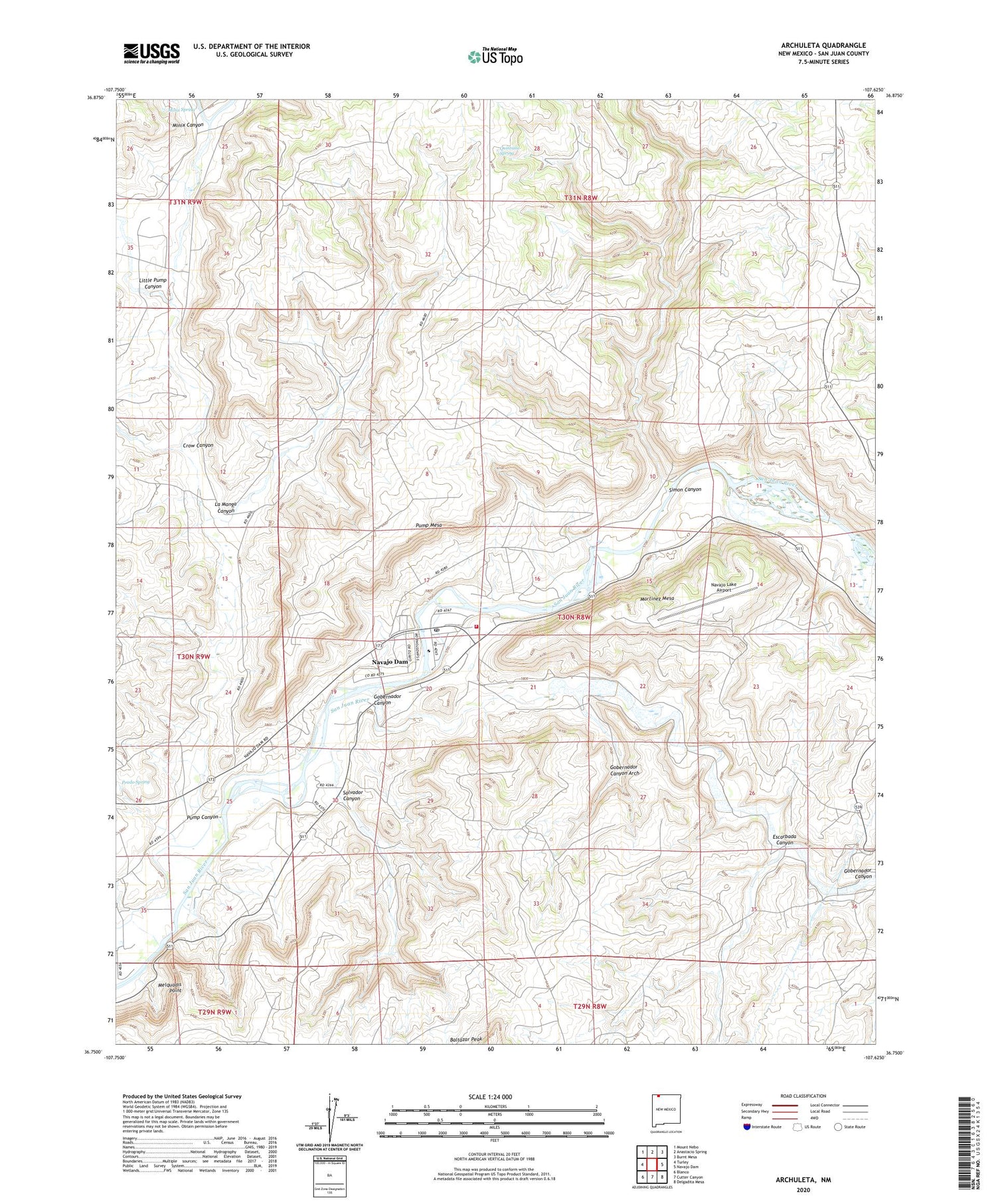 Archuleta New Mexico US Topo Map Image