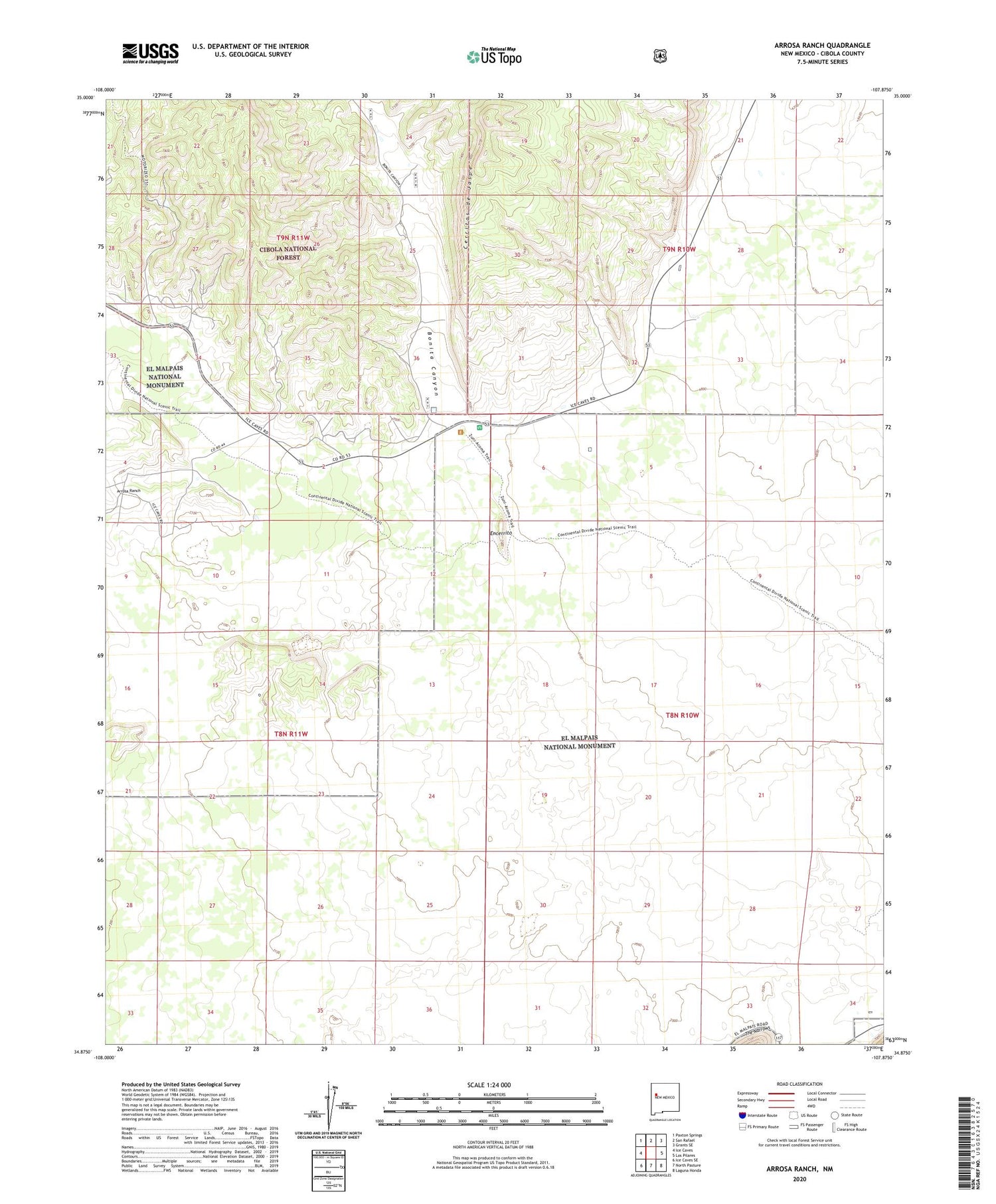 Arrosa Ranch New Mexico US Topo Map Image