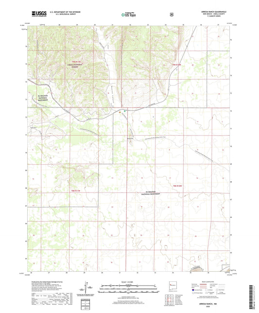 Arrosa Ranch New Mexico US Topo Map Image