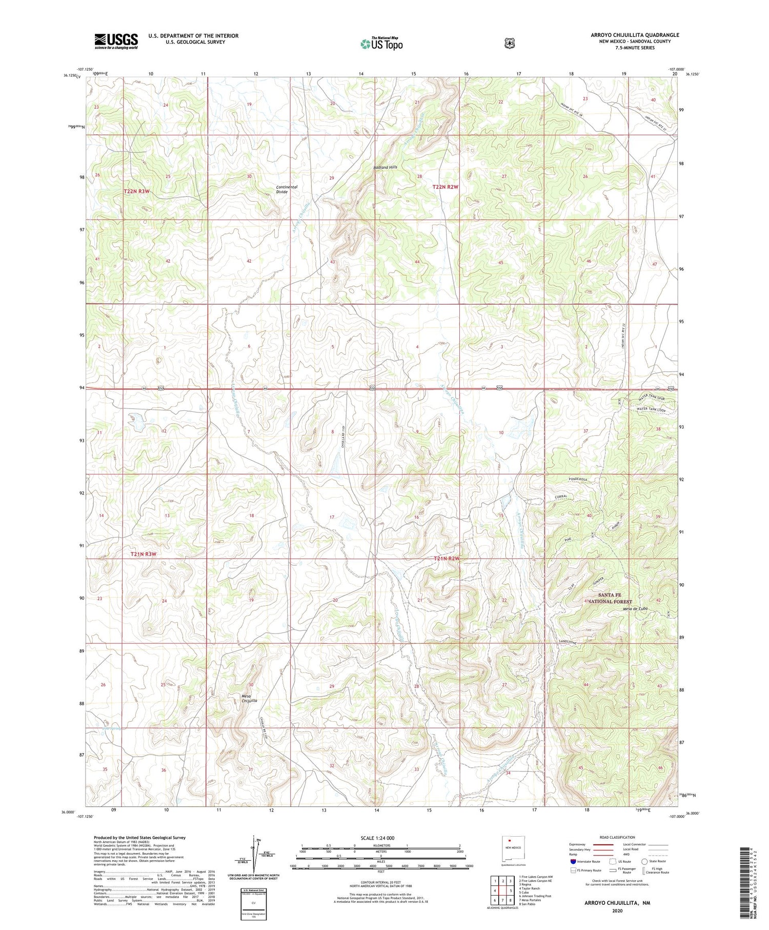 Arroyo Chijuillita New Mexico US Topo Map Image