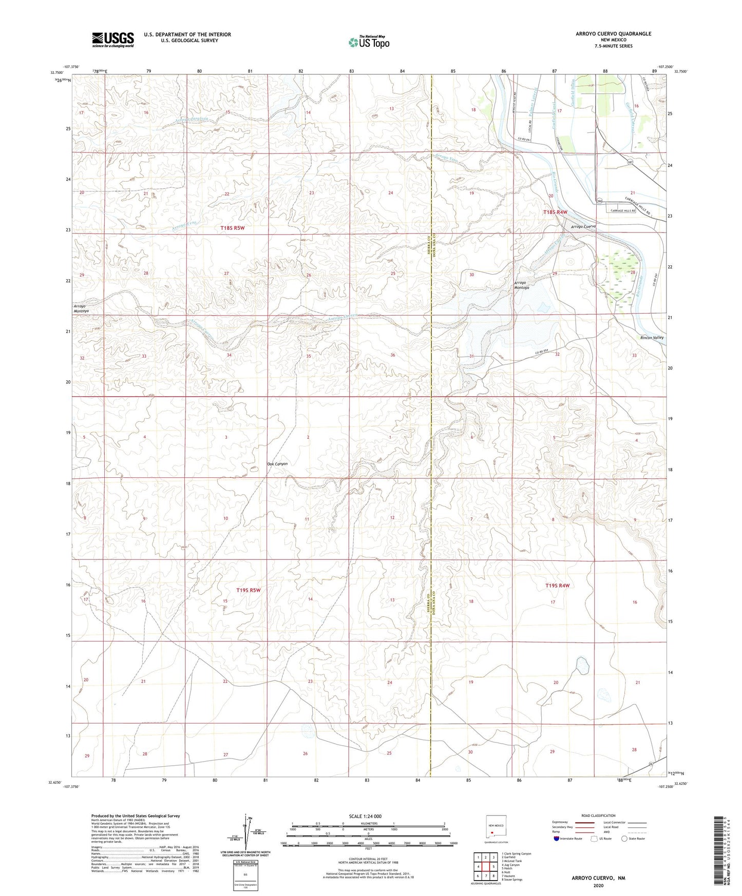 Arroyo Cuervo New Mexico US Topo Map Image