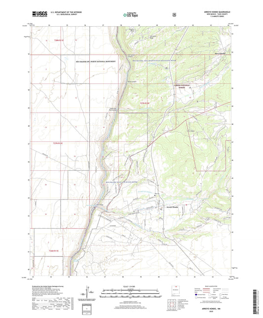 Arroyo Hondo New Mexico US Topo Map Image