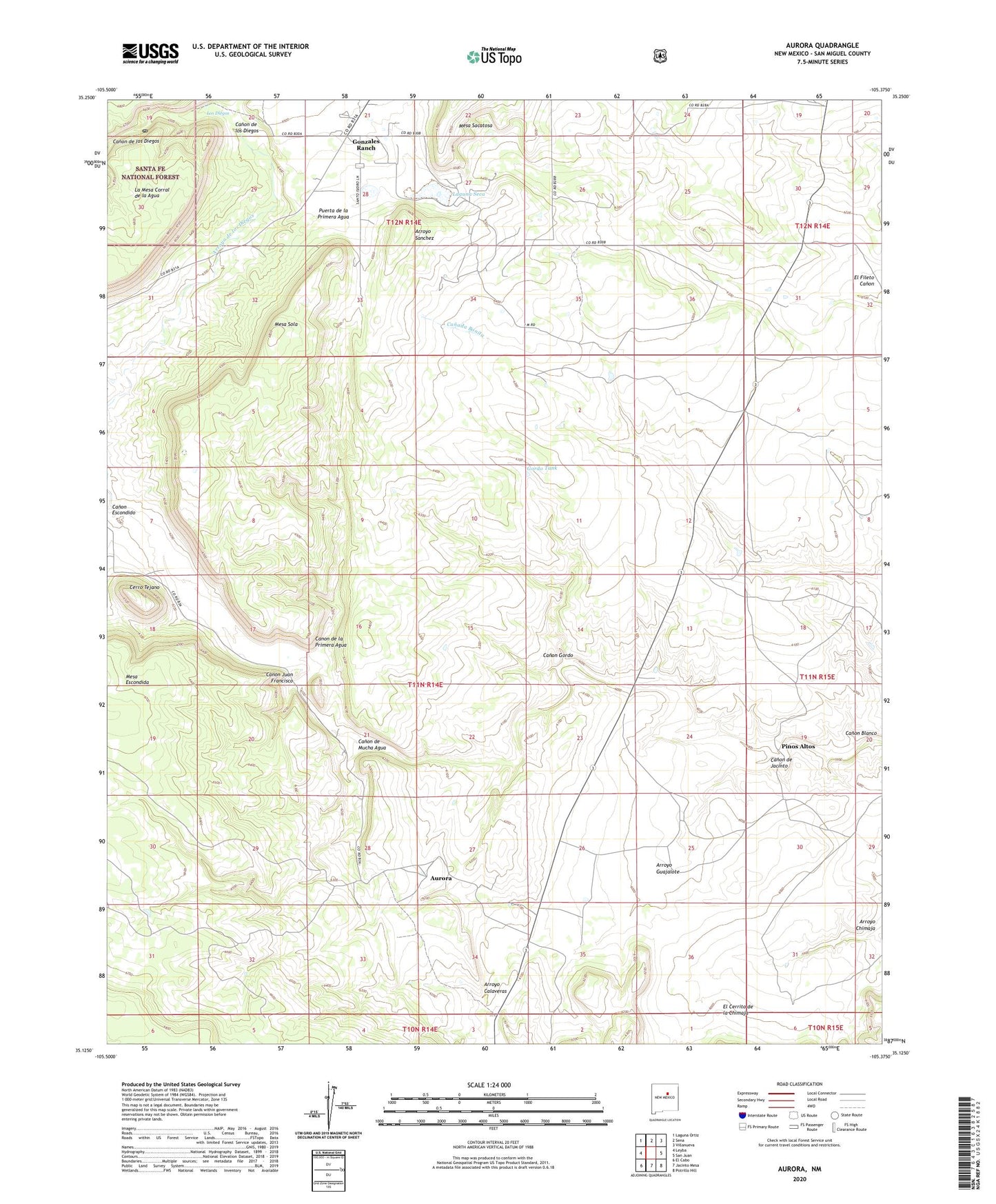 Aurora New Mexico US Topo Map Image