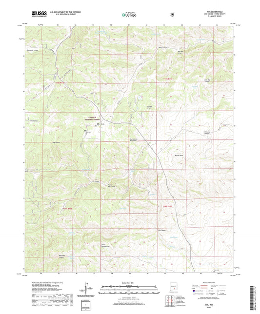 Avis New Mexico US Topo Map Image