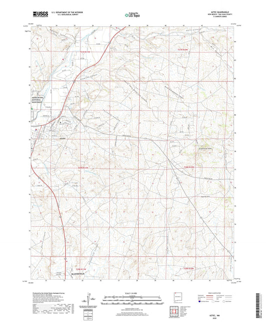 Aztec New Mexico US Topo Map Image