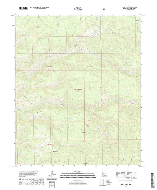 Baily Points New Mexico US Topo Map Image