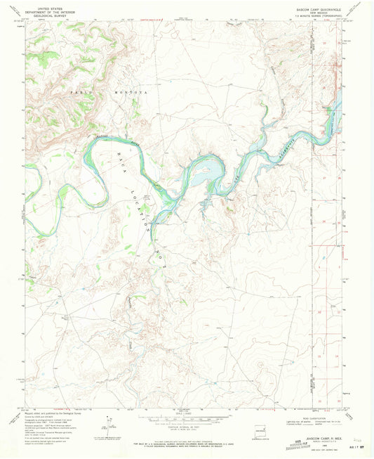 Classic USGS Bascom Camp New Mexico 7.5'x7.5' Topo Map Image