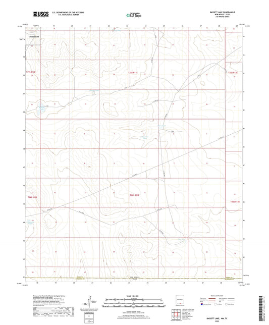 Bassett Lake New Mexico US Topo Map Image