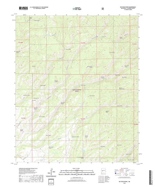 Bay Buck Peaks New Mexico US Topo Map Image