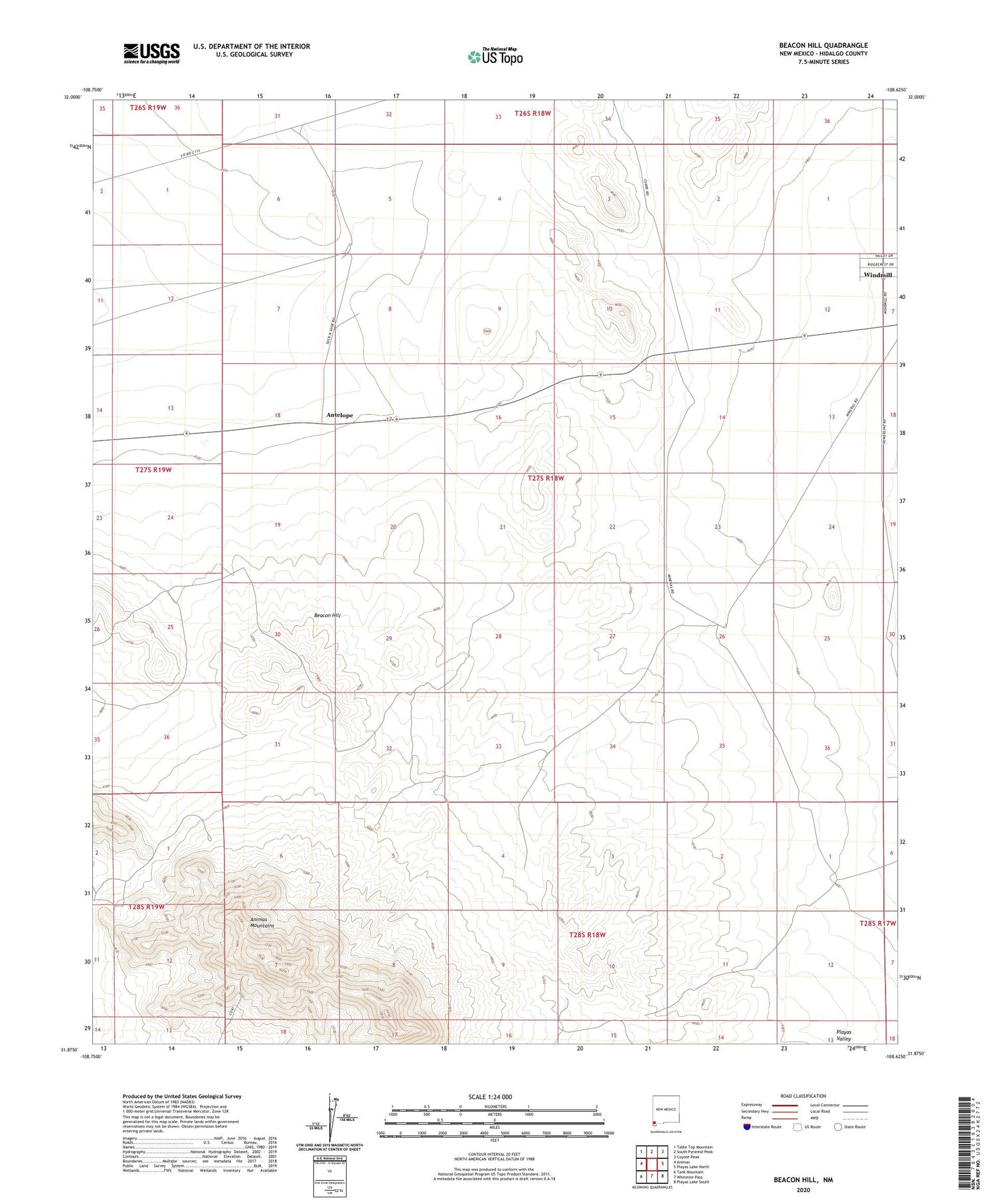 Beacon Hill New Mexico US Topo Map Image