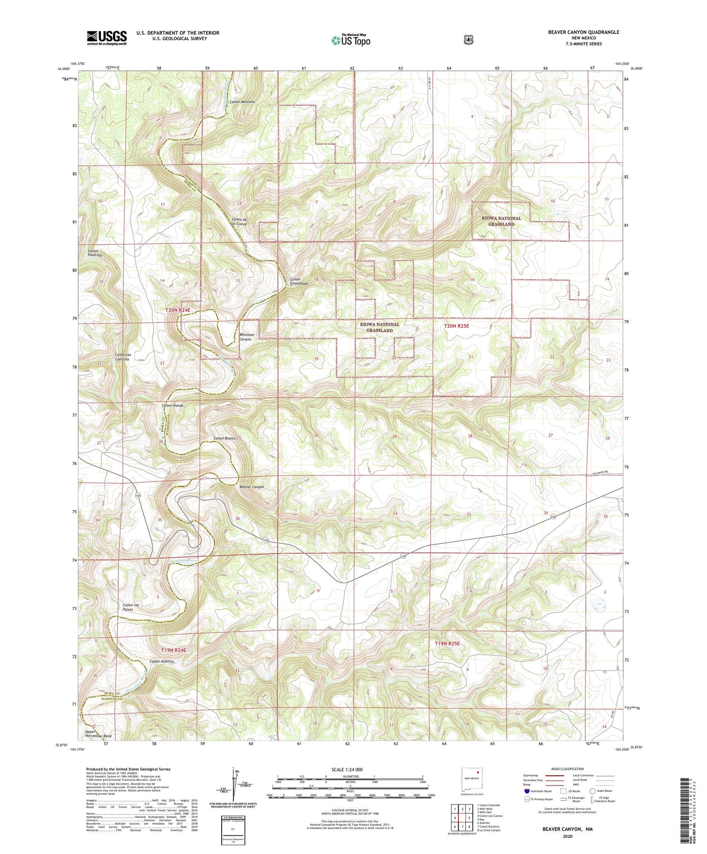 Beaver Canyon New Mexico US Topo Map Image