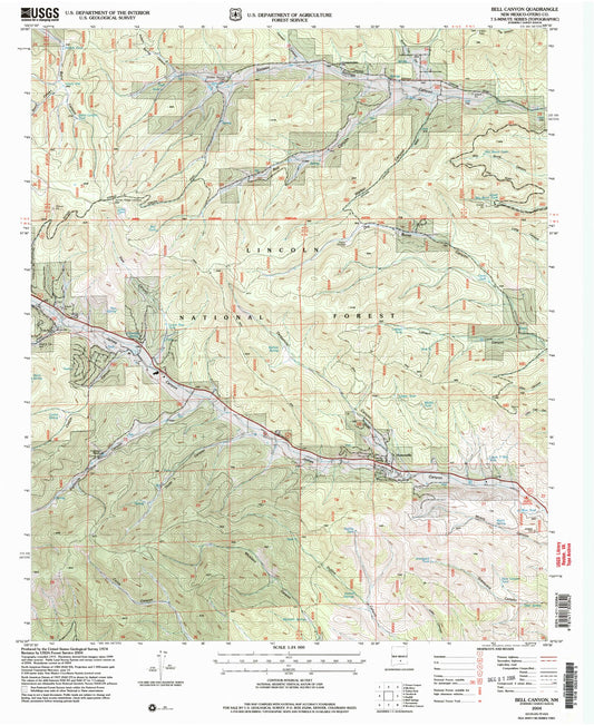 Classic USGS Bell Canyon New Mexico 7.5'x7.5' Topo Map Image