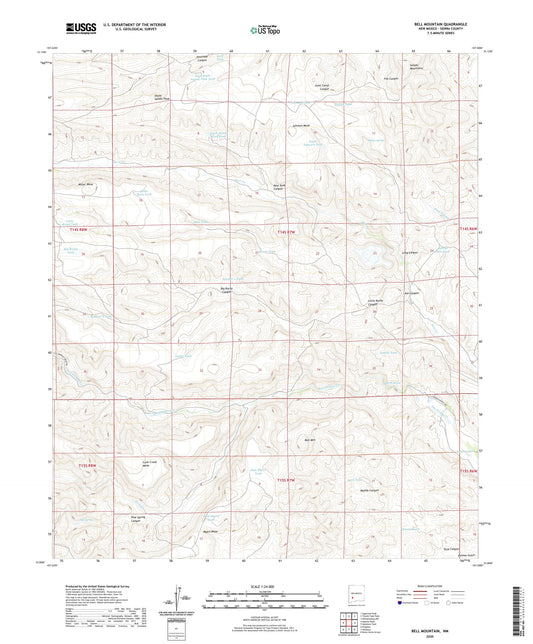 Bell Mountain New Mexico US Topo Map Image