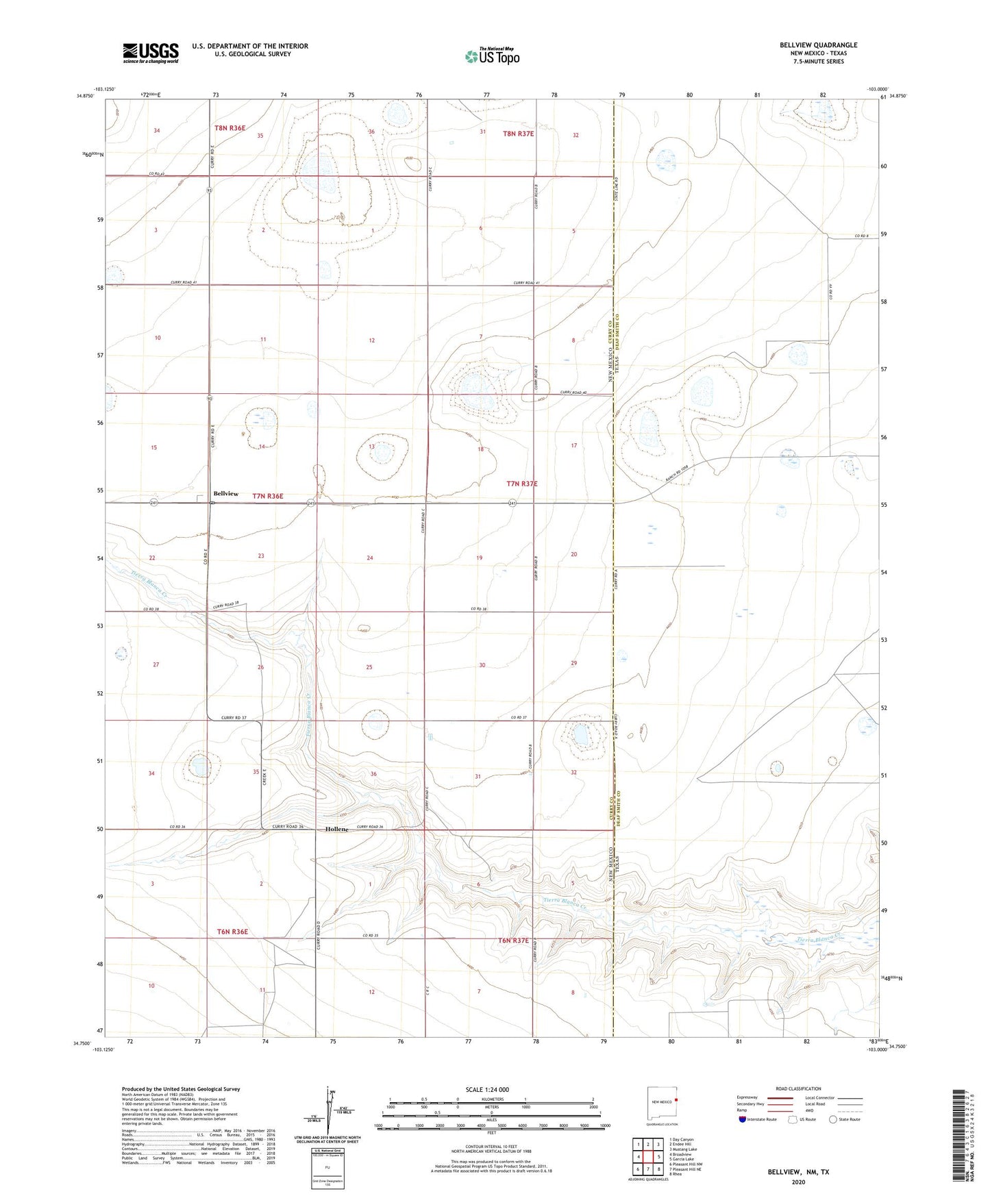 Bellview New Mexico US Topo Map Image