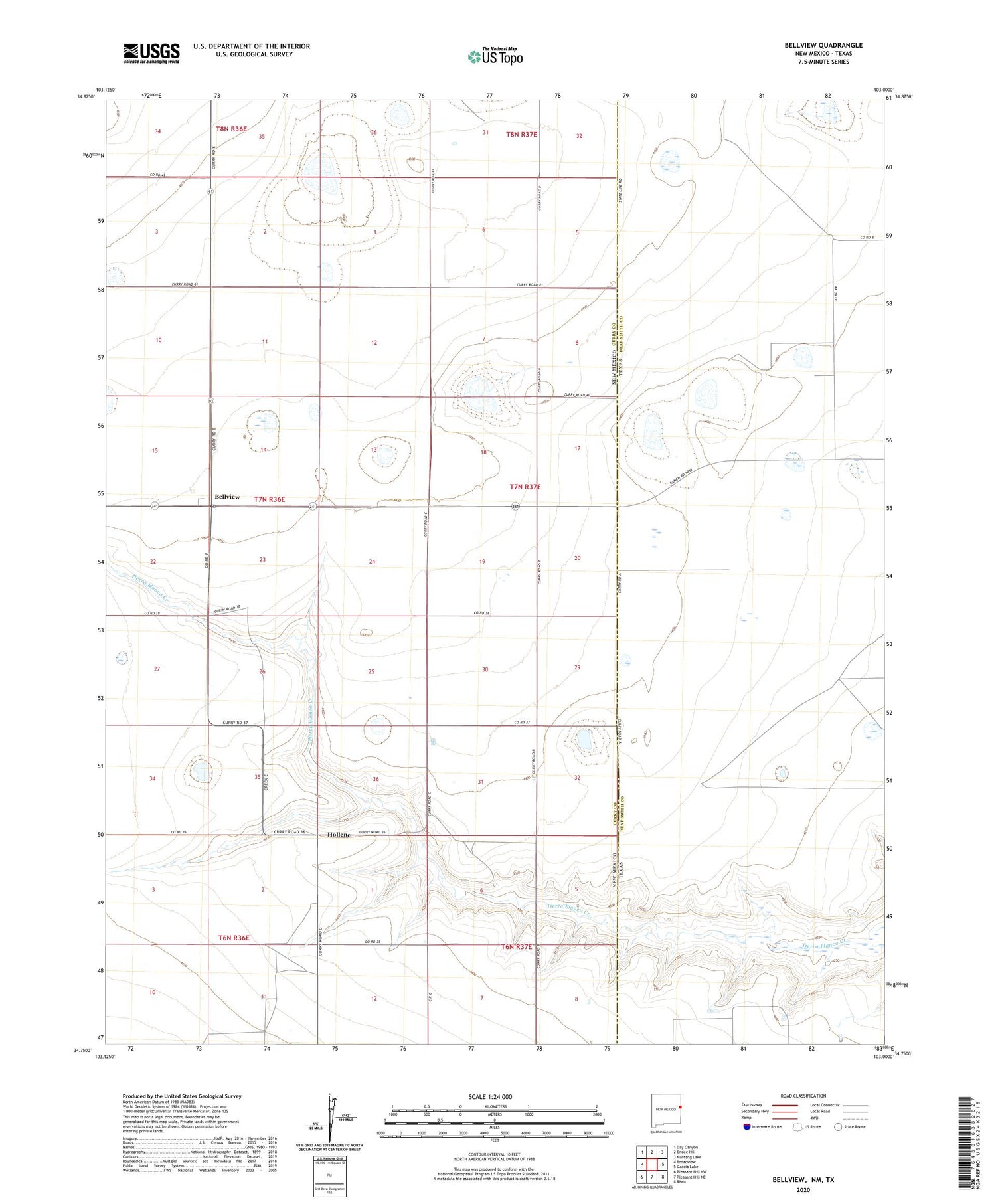 Bellview New Mexico US Topo Map Image