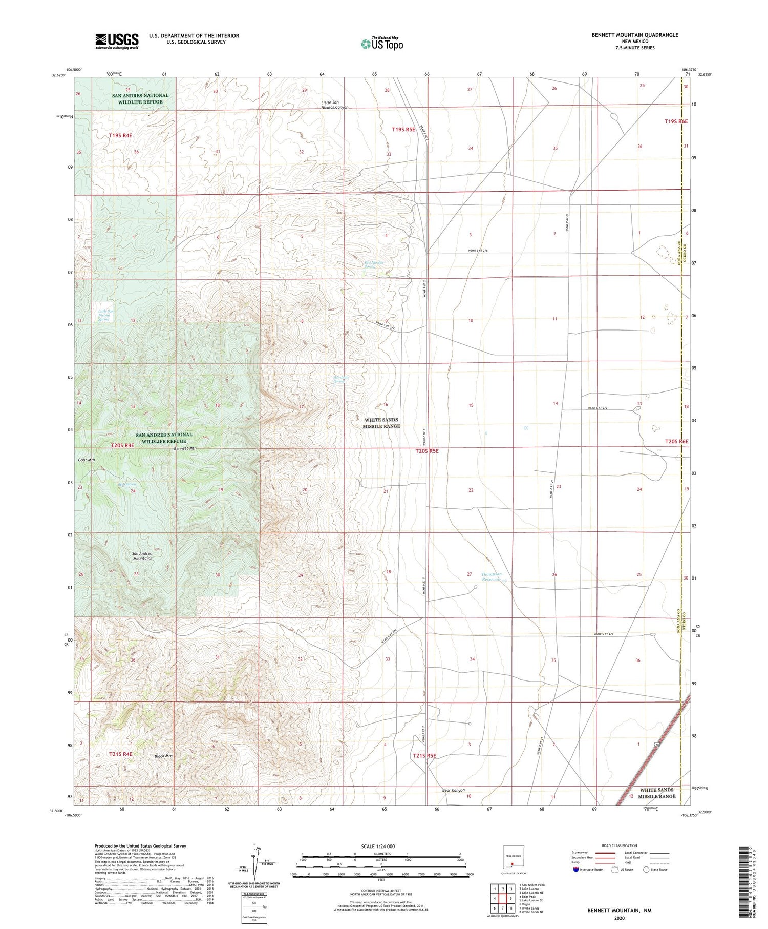 Bennett Mountain New Mexico US Topo Map Image
