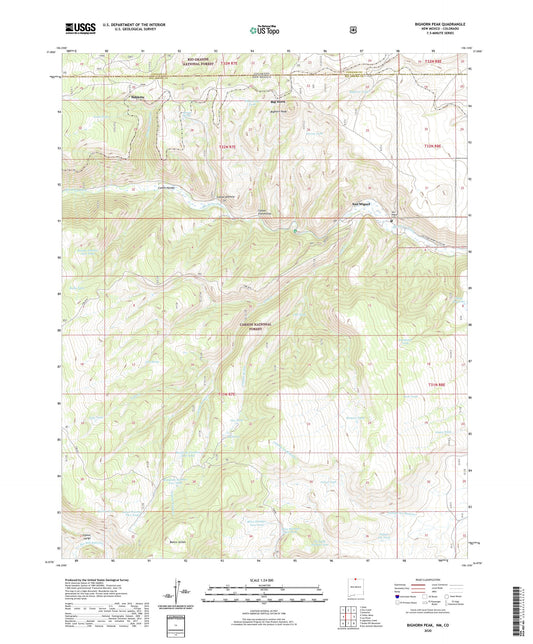 Bighorn Peak New Mexico US Topo Map Image