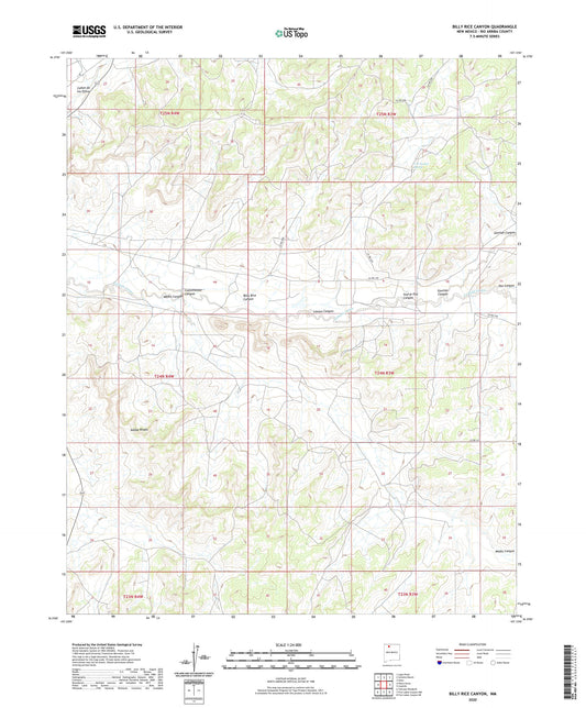 Billy Rice Canyon New Mexico US Topo Map Image