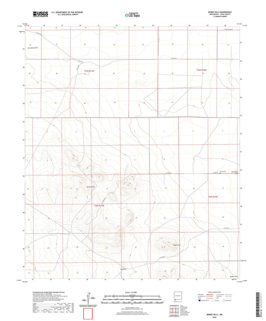 Bisbee Hills New Mexico US Topo Map Image