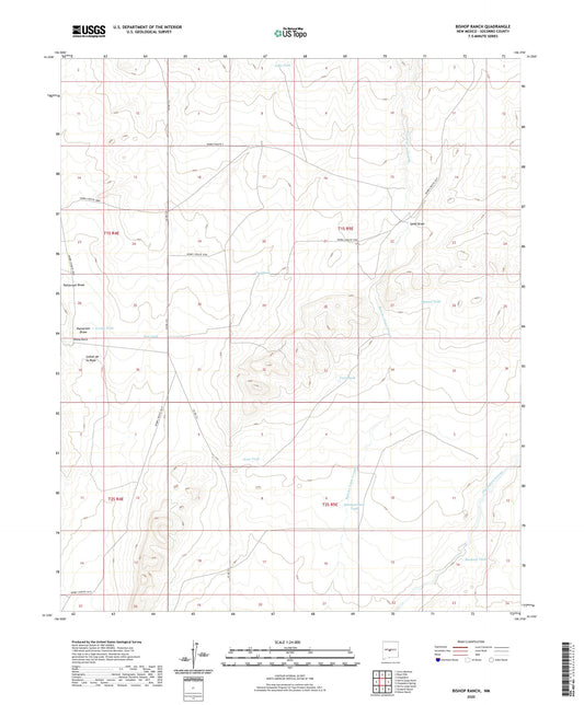 Bishop Ranch New Mexico US Topo Map Image