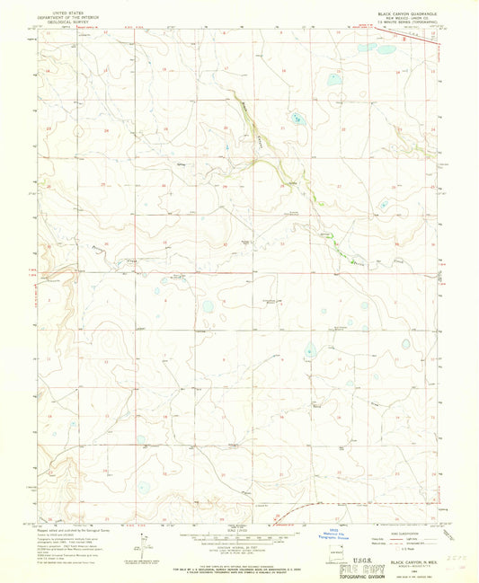 Classic USGS Black Canyon New Mexico 7.5'x7.5' Topo Map Image