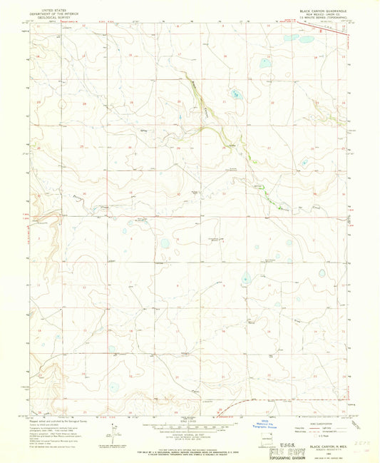 Classic USGS Black Canyon New Mexico 7.5'x7.5' Topo Map Image