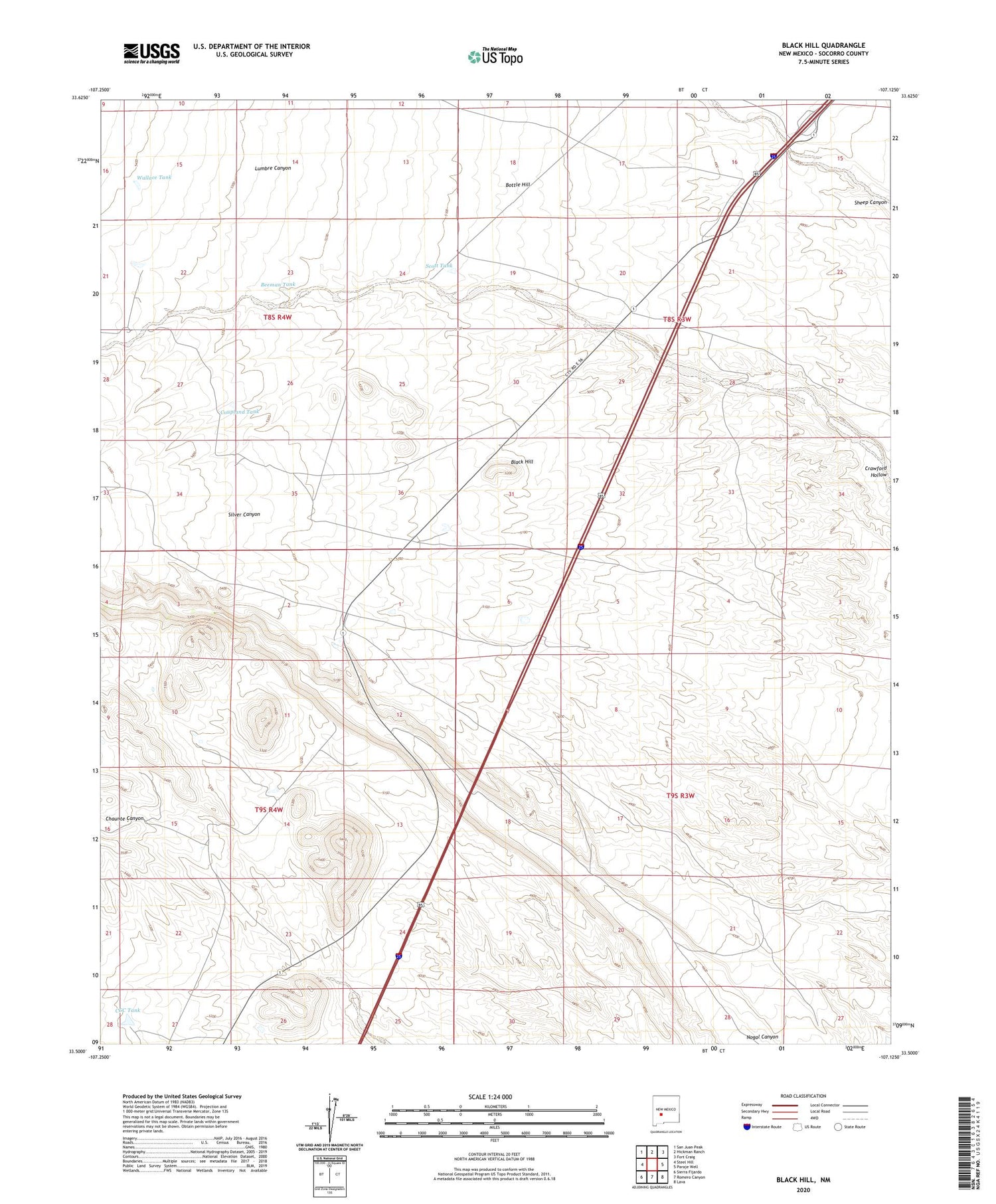 Black Hill New Mexico US Topo Map Image