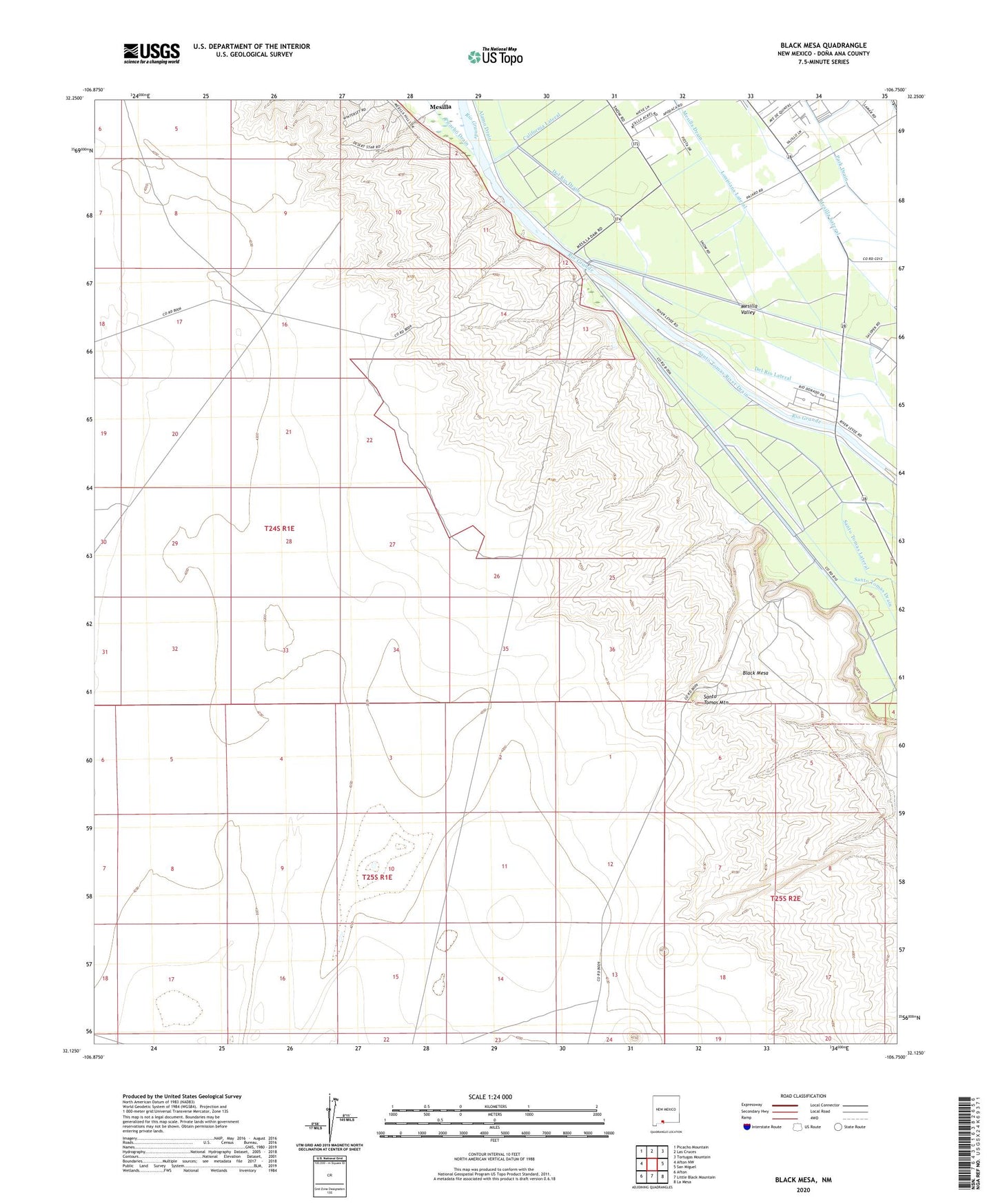 Black Mesa New Mexico US Topo Map Image