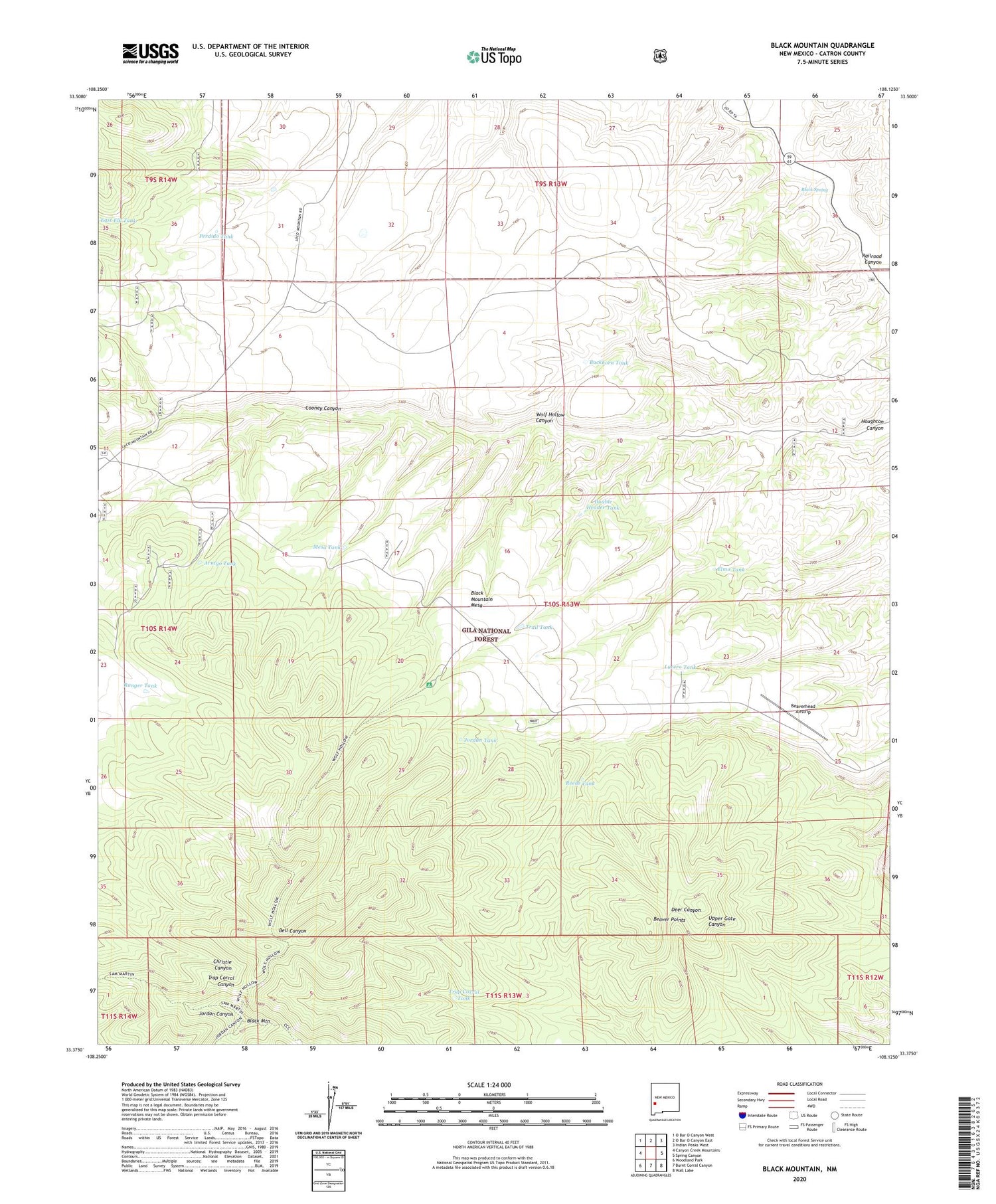 Black Mountain New Mexico US Topo Map Image