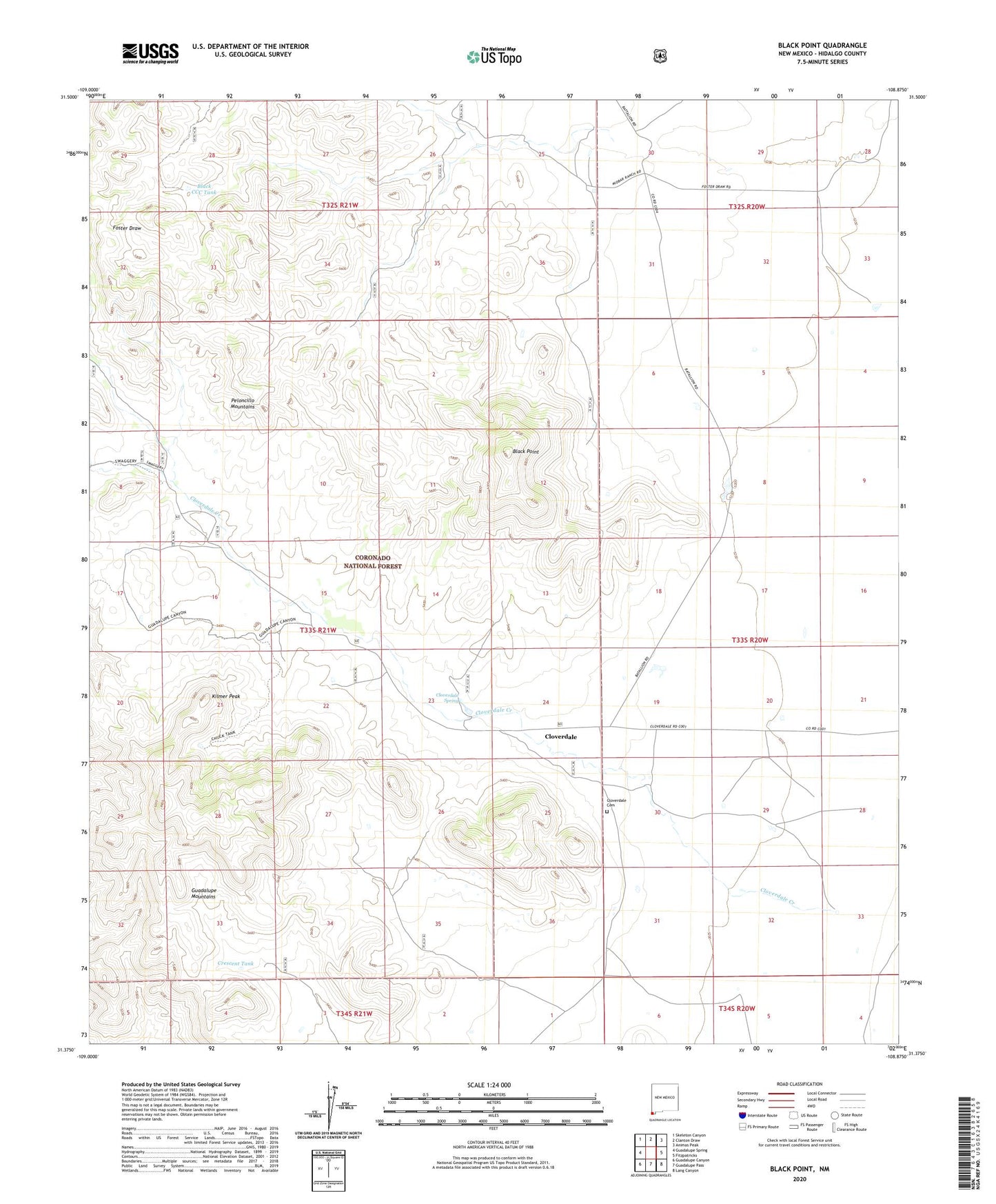 Black Point New Mexico US Topo Map Image