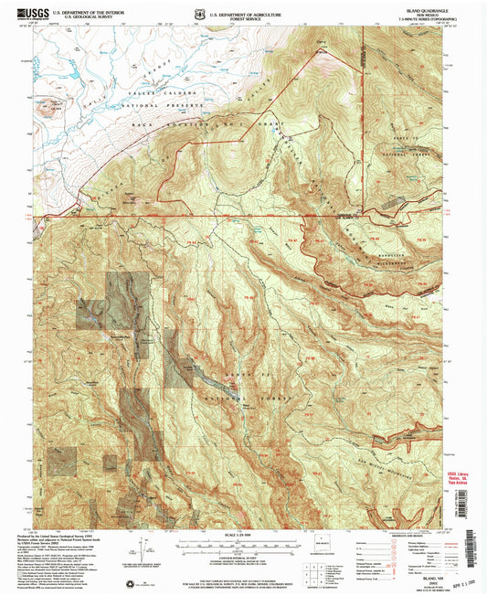 Classic USGS Bland New Mexico 7.5'x7.5' Topo Map Image