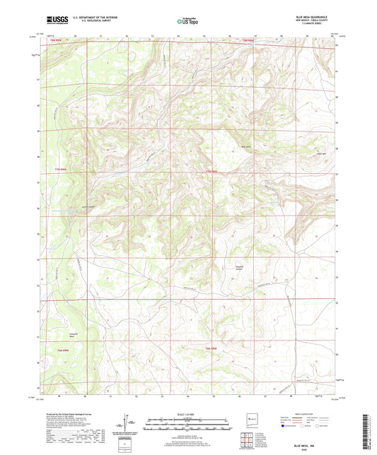 Blue Mesa New Mexico US Topo Map Image